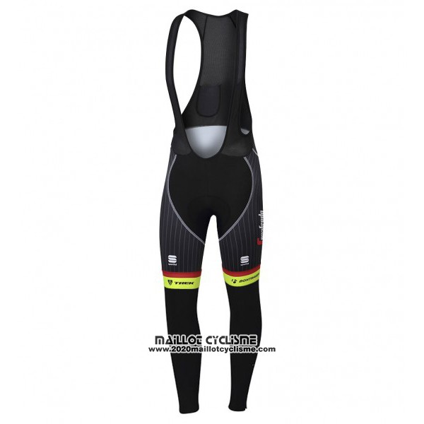 2017 Maillot Ciclismo Trek Segafredo Noir et Jaune Manches Longues et Cuissard